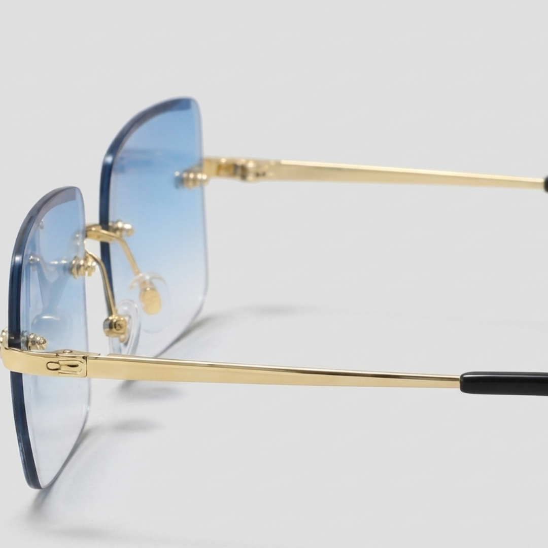 SainXAttire Premium Rimless Blue Tint Sunglasses - Image 3