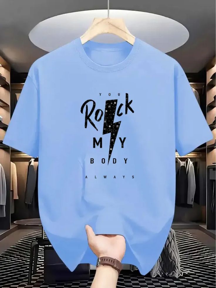 SainXAttire Premium Sky Blue Graphic Cotton T-Shirt for Men
