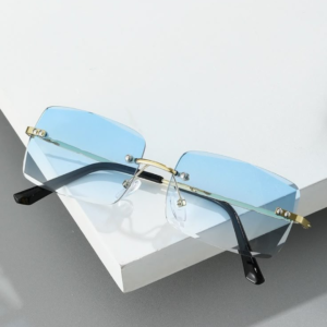 SainXAttire Premium Rimless Blue Tint Sunglasses