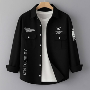 SainXAttire Premium Black Streetwear Overshirt Jacket