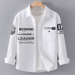 SainXAttire Premium White Graphic Printed Casual Shirt