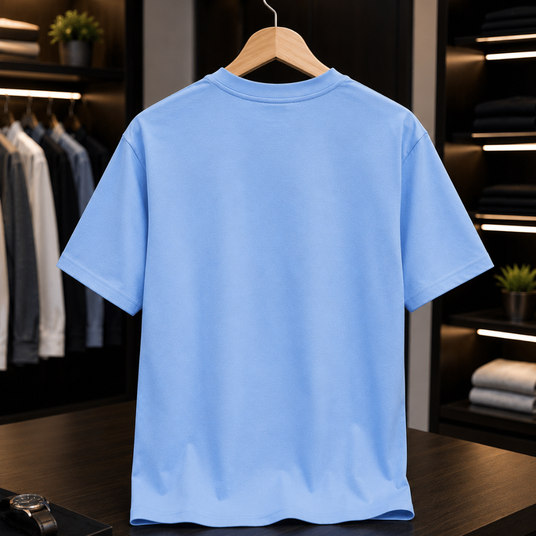 SainXAttire Premium Sky Blue Graphic Cotton T-Shirt for Men - Image 4